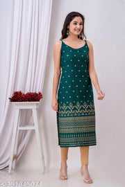 New Trendy Diwali Festive Special Sleeveless Strip Kurti/Kurtis