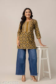 Vibrant Mustard: Fresh & Trendy Short Kurti Styles || Short Kurta For Women || Office Wear Kurta || Short Kurti ||