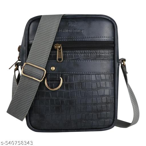 Fashion Twist  Stylish Fancy CrossBody  Sling Bags DS CROCO GRY