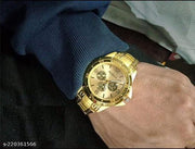 Rosra Golden Formal & Ethnic Casual Man’s & Boy’s Analog Watch For Men’s Chain