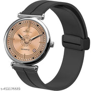 Date Function  Magnet Strap Analog Watch for Men & Boys Silver_26000k