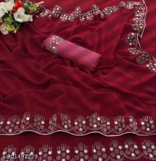 Heavy Siroshki Work Party-Wear Saree .Georgette fabric