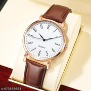 Rose Gold Case Designers Wrist Watches For Boy And Men Analog Watch - For Men Stylish Leathers Strap Analog Wrist Watches For Boy And Men