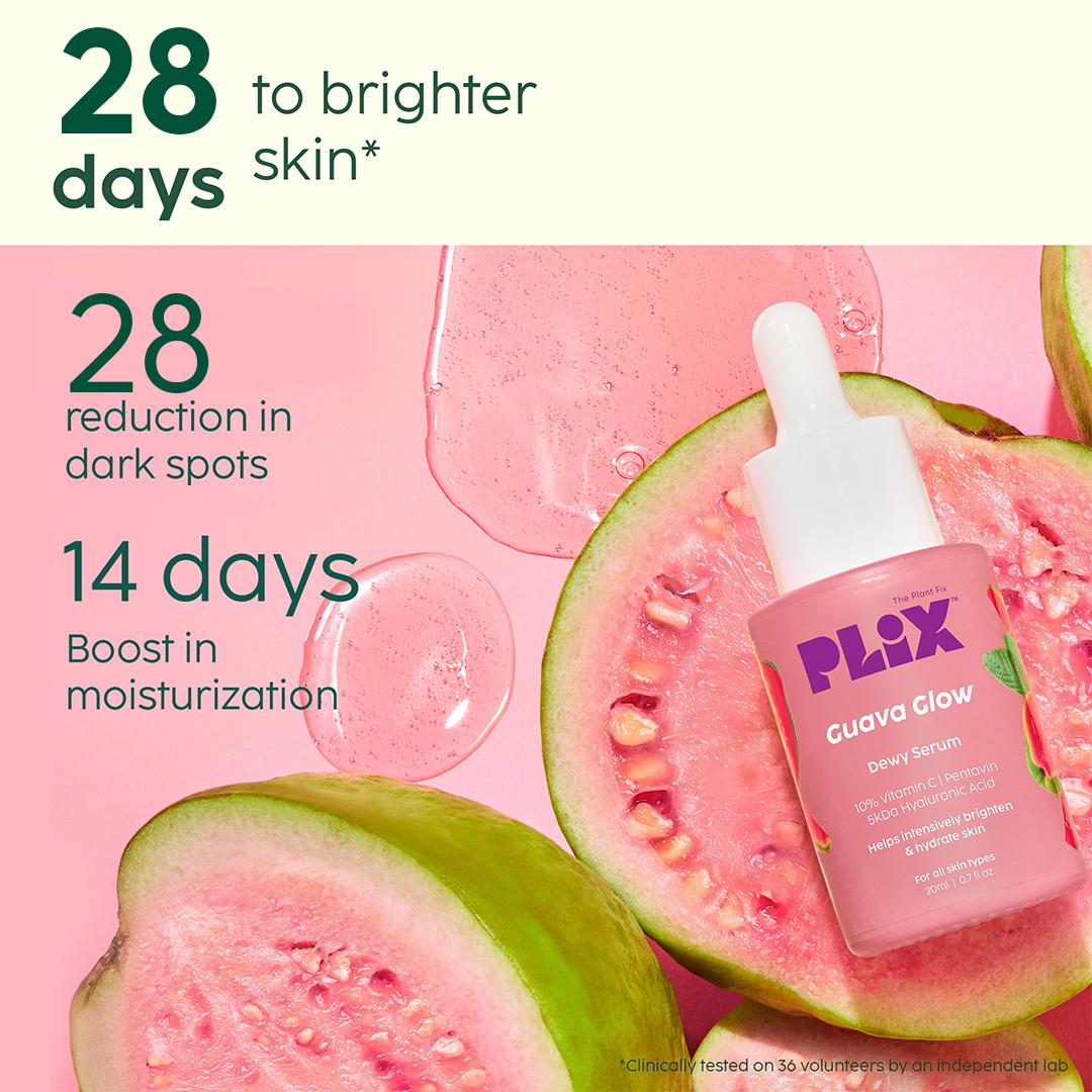 Plix 10% Guava Vitamin C Serum for Brighter & Glowing Skin – 20ml