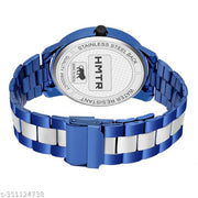 Stylish Analog watch Blue,silver color  Day And date  watch for Men And Boys