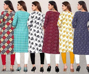 Women Printed Crepe Kurti (Combo Of 5)