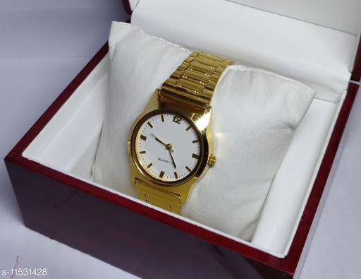 stylish Men Gold Stainless Steel Analog Watch