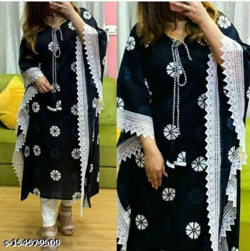 Kaftan for women  Black kaftan  Ikat print kaftan  Designer kaftan  Rayon kaftan  Kaftan with lace border  Stylish kaftan for girls  Daily wear kaftan  Festive kaftan dress  Boho ethnic kaftan