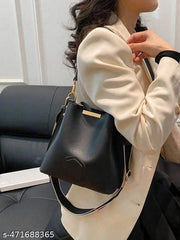 The Perfect Companion: A PU Leather Women's Handbag with Two Handles and One Spacious Compartment for Office, Travel, Party, and Casual Use