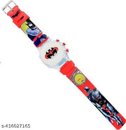 Digital Dial Cartoon Revolving Cap Glowing Light Cartoon Printed Strap Colorful Kids Watch for Boys & Girls /BATMAN