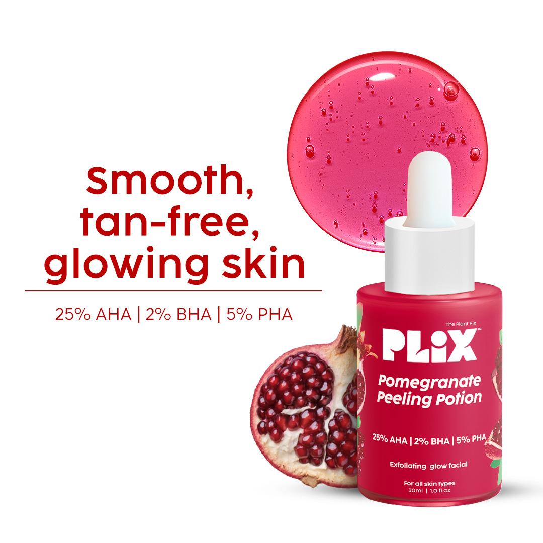 Plix Pomegranate Peeling Potion: AHA, BHA & PHA Serum at plix – 30 ml