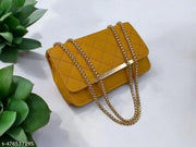 Sling bag | Women's Pu Formal Casual Stylish Shoulder Crossbody Sling Handbag With Double-handle Non-Detachable strap For Women & Girl (Yellow)