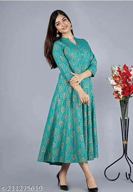 Women Embellished Viscose Rayon Anarkali Kurtis