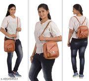 Black Women Sling Bag Trendy Casual College 3 in 1 SlingBag Handbag & Backpack for Women & Girls