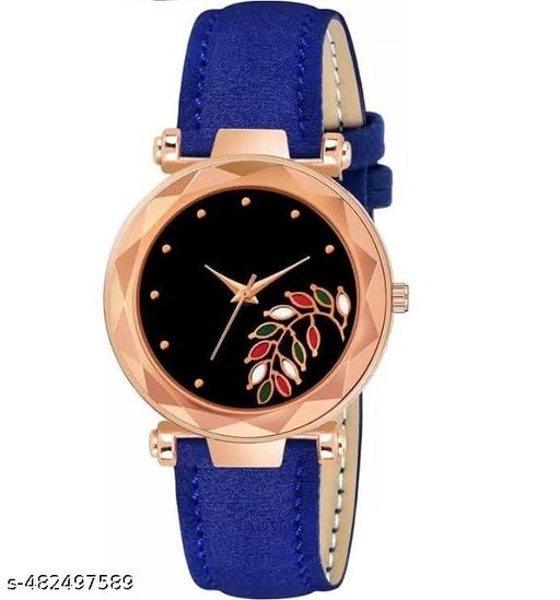 Timeless Antique Dial Analog Watch with Comfortable Leather Strap (Blue)