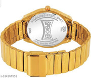 Spencher Premium 1578 Gold Plated Dial Golden Chain Day & Date Functioning Analog Watch - For Men Premium 1578SM01-Golden Watch
