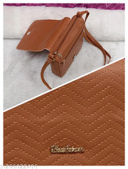 Classic versatile women Tan PU sling bags/Full hand work bag/sling bag for women/party wear bag for women/long bag for women/wedding bag for women/Small sling bags/Premium PU leather sling bags for women