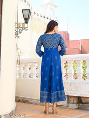 Women Printed Anarklai Kurti For Women & Girls