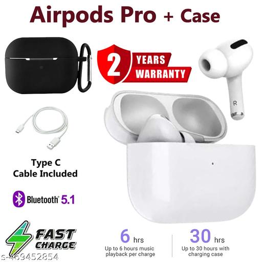 Airpod Pro with Case, TWS Bluetooth Earphones, True Wireless Bluetooth Earphones, TWS earphone, Best Quality Wireless Bluetooth Headphones & Earphones - White Airpod + Case