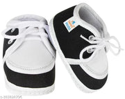 Neska Moda 6 To 12 Months Baby Boys & Girls Pack of 2 Pair Cotton Lace Shoes/Booties (Black,White)-SK145andBT2157