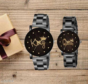 Skylark Crystal-King Queen-Chain-Couple Premium Quality Designer Fashion Analog Watch - For Men & Women