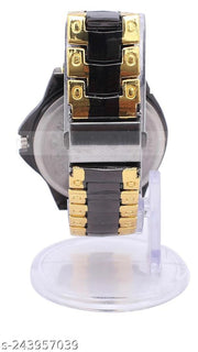 Rosra Golden Black Formal & Ethnic Casual Analog Watch For Men’s Ring free