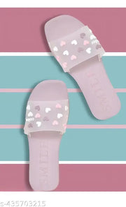 Latest heart print Purple slippers