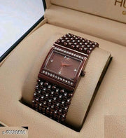 Yolako Rectangle Brown Diamond Cash New Women Watch