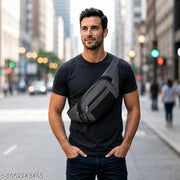 Men's Waist Pouch | Water Resistant Fanny Pack | Adjustable Belt Bag | Multi Compartment Crossbody Sling | Travel Chest Bag
