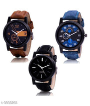Multicolor (Pack of 3) Leather Analog Watch for Men