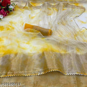 Latest Organza Printed Saree With Organza Blouse Piece
