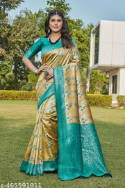 cotton silk jacquard saree with unstitched blouse