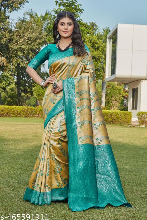 cotton silk jacquard saree with unstitched blouse