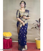 soft kanjivaram silk sarees banarasi silk saree Navy Blue