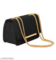 Sling bag | Women's Pu Formal Casual Stylish Shoulder Crossbody Sling Handbag With Double-handle Non-Detachable strap For Women & Girl (Black)