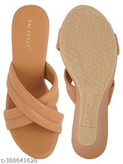 IKAGI Women Fashionable Comfort Wedge Heel Slip-on Sandal For Women & Girls