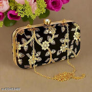Rajasthani Party Clutch for Women Box Clutch with Golden Chain Sling Embroidery Bag