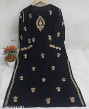 Luckhnowi women latest chikankari long kurti cotton riyon kurtis&kurta