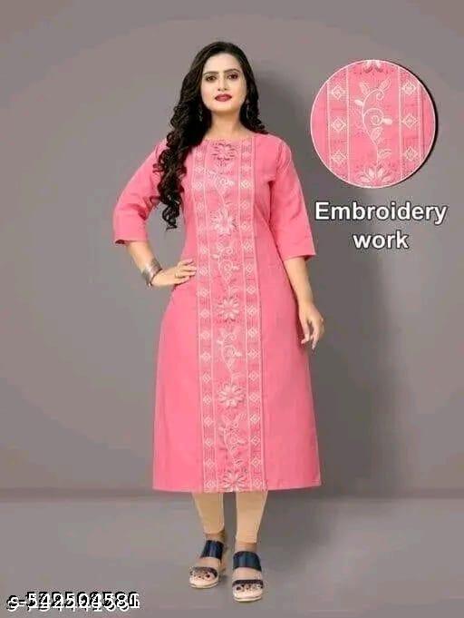 NEW TRENDING EMODRIED KURTY FOR WOMEN AND FULL COTTON KURTY