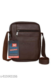 Men’s Premium Leatherette Crossbody Sling Bag | Compact Travel Shoulder Bag with Multiple Pockets