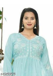 KUNJAL SKY EMBROIDARY KURTI