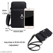 HIMAYASPS Stylish Nylon Cell Phone Pouch - Compact & Lightweight - Fits All Smartphones 31 Pack of 1 Black Color