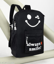 Casaul Smiley printed trending design shoulder college bag for girls with pouch