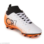 Axpro CR7 Ronaldo White Ankle Synthetic TPU Studs Football Shoes For Men