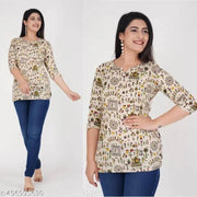 Floral/ varli Printed Short Kurti , Kurta Short Top for women