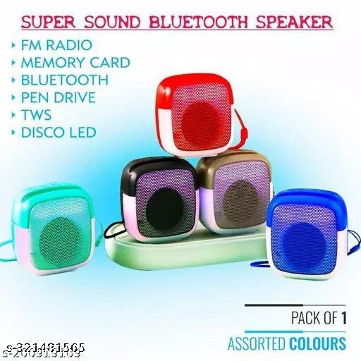 Bass Portable Wireless Bluetooth Speaker M211 with inbuilt Phone Stand Built-in mic, TF Card Slot, USB Port for Pendrive - Multi Color
