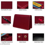 Men & Women Casual, Evening/Party, Ethnic, Formal, Travel, Trendy Maroon Artificial Leather RFID Card Holder - Mini  (10 Card Slots)