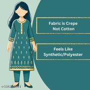 Polyster/Crepe fabric-Women Printed Straight Kurti