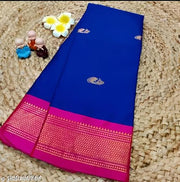 Paithani Saree ( Navy Rani ) new fancy cotton silk paithani saree // saree for women// cotton silk saree// trendy silk saree //official silk saree/ banarasi saree// black saree// kanjivaram sarees