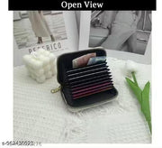 Women's Card Protective Case/Card Holder 9 Slots Card Holder Small Coin Purse(White)